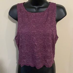 Free People Burgundy Lace Crop Top Size M